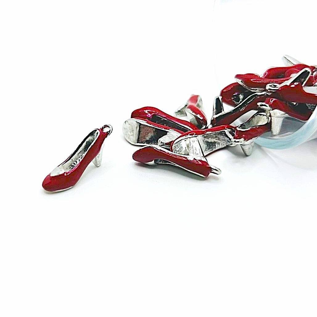 Red Ruby Heels Charms, 22x10mm – US Seller