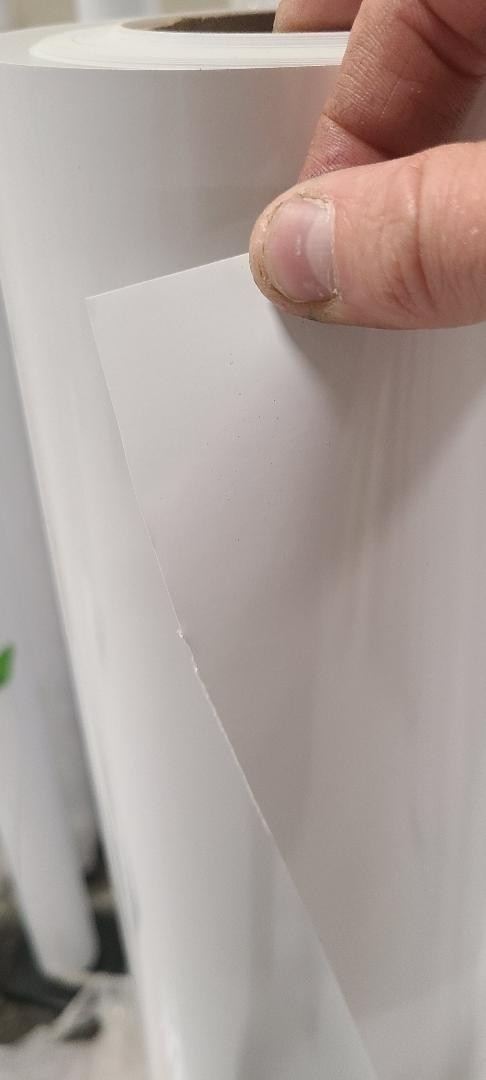 6.0 mil Gloss White Perm Remov Semi-Rigid Self-Adhesive Vinyl Solvent/Latex Roll
