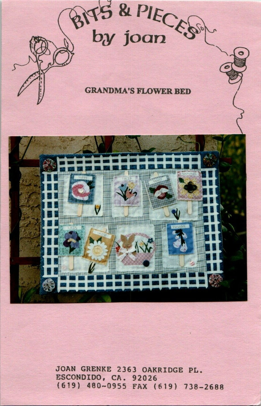 Grandma’s Flower Bed Wall Quilt Pattern Primitive Country Cottage