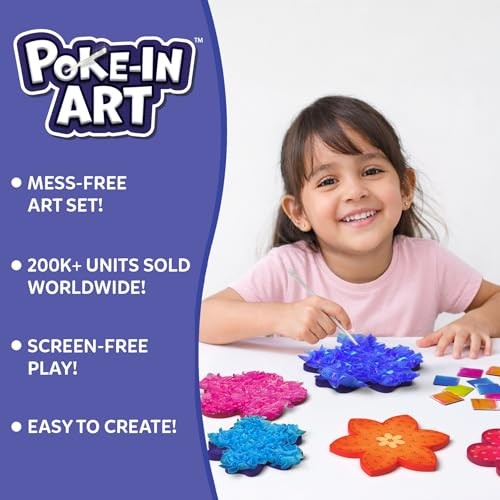Poke-in Art – Flower Bouquet – Wood Craft Kit – Mess-Free – Colorful Creative