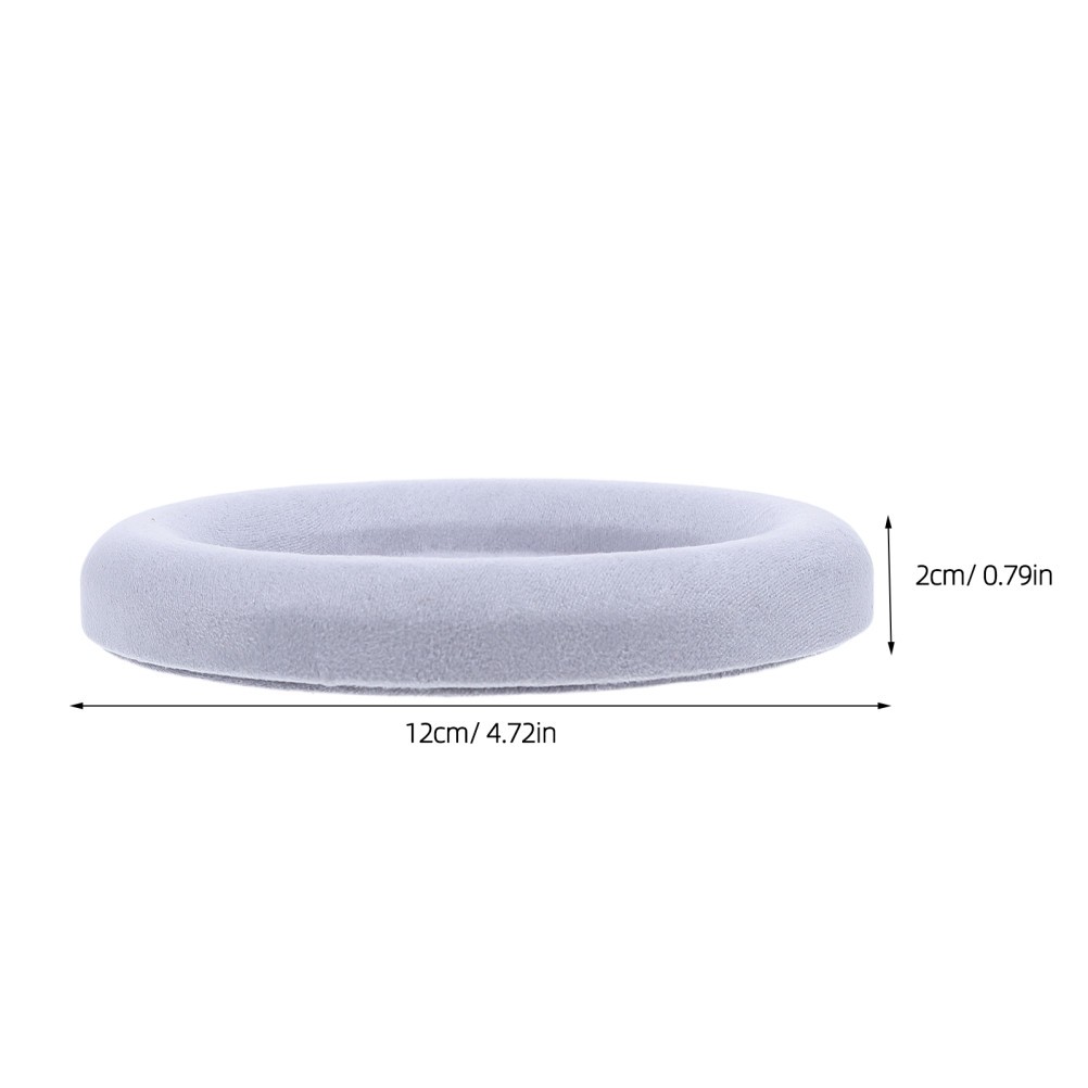 Decorative Round Jewelry Tray with Wrinkle Resistant Velvet Light Grey