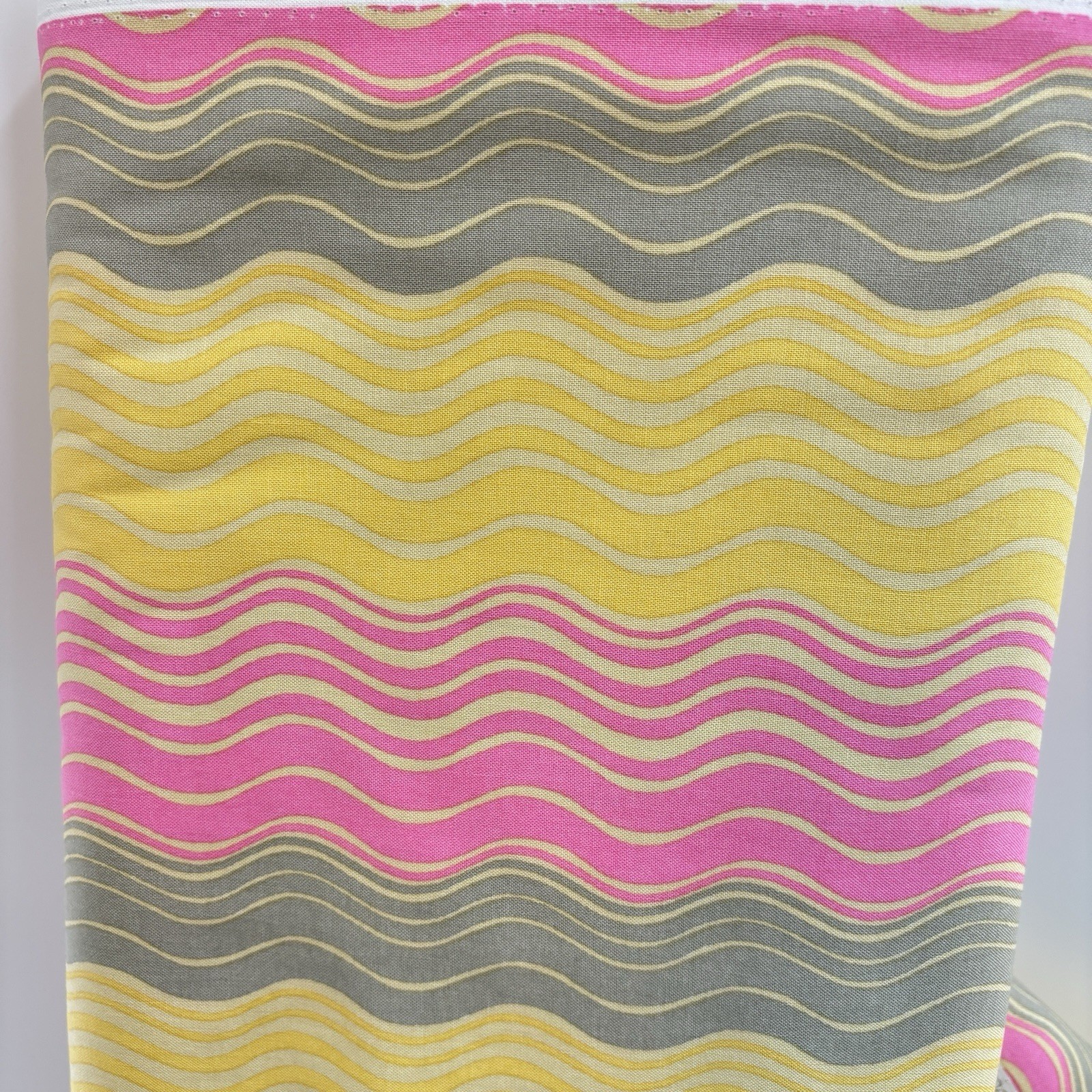Amy Butler Rowan Midwest Modern Fabric Mod Wave Stripe Pink Yellow Gray 10+