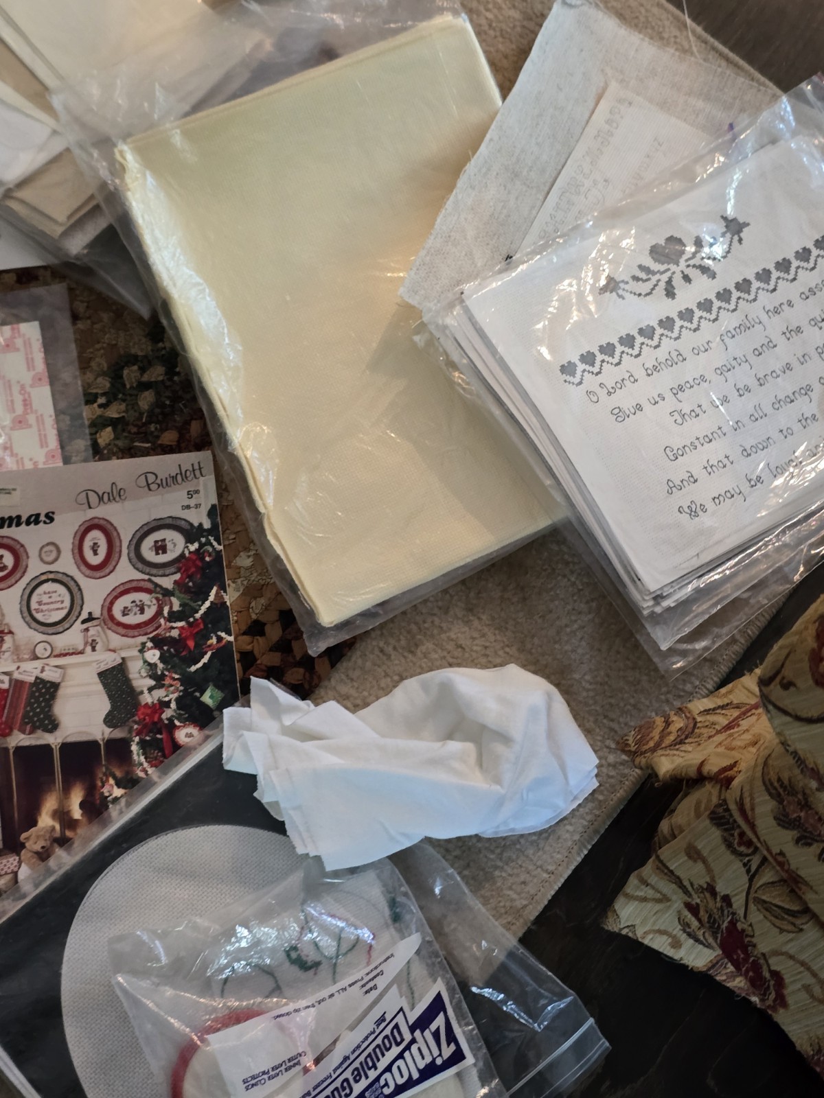 Huge Vintage Lot Of Needlepoint Embroidery 20+ Books, Tons Of Patterns, Supplies