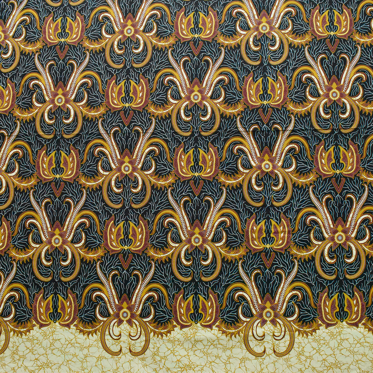 Indonesian Batik fabric, Traditional cloth Javanese ethnic cotton Sarong textile