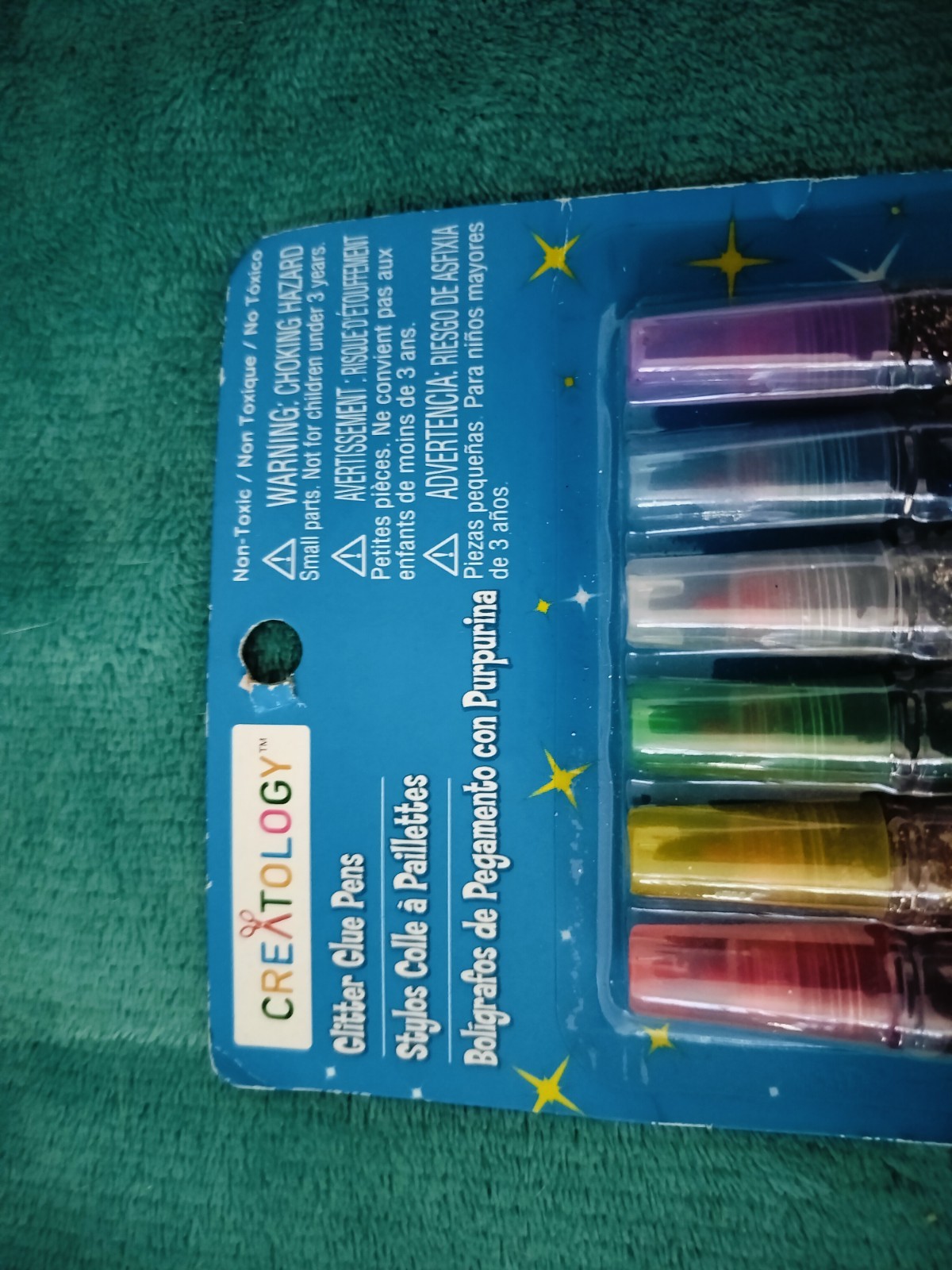 New Creatology Glitter Glue Pens – 6 Vivid Colors Set (0.3 fl oz / 8.8 ml Each)