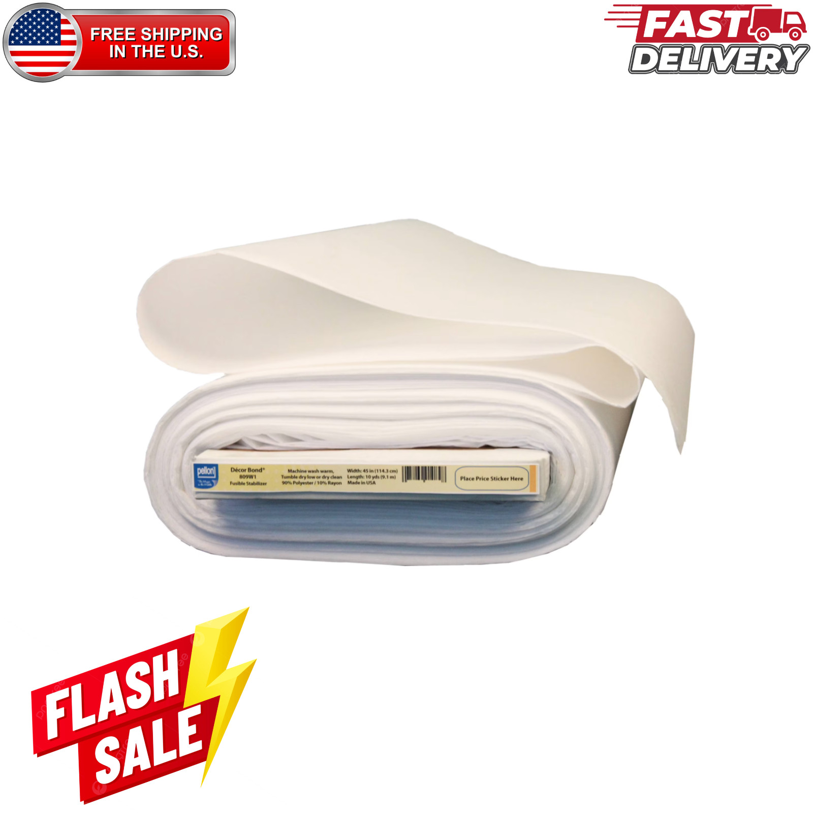 Pellon 809 Decor Bond Fusible Stabilizer 45in x 10yd White Craft Fabric
