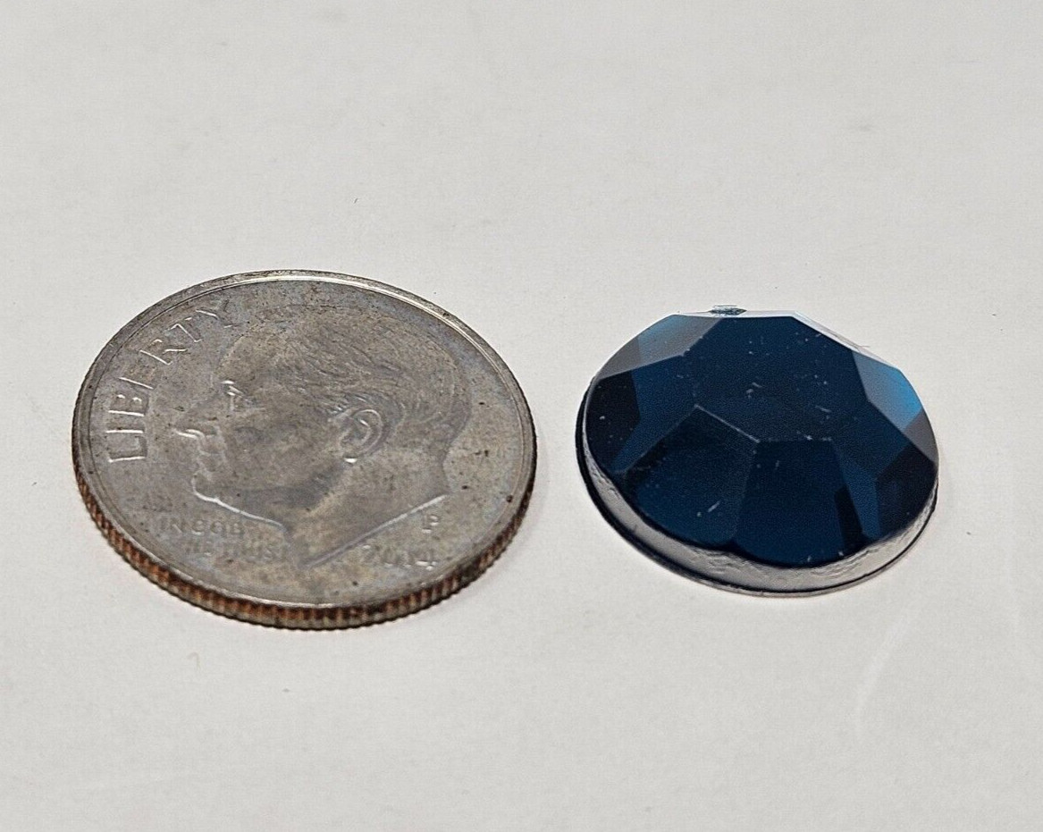100 pcs 14mm Round Sapphire Crystal Rhinestones Craft Glue On Jewels Gems VTG