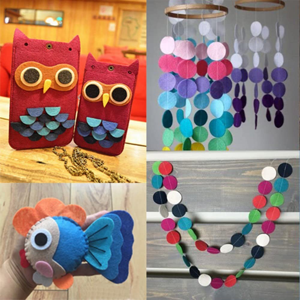 500 PCS 1.0 Inch Craft Felt Circles Applique Ornaments Clothes Mixed Colors