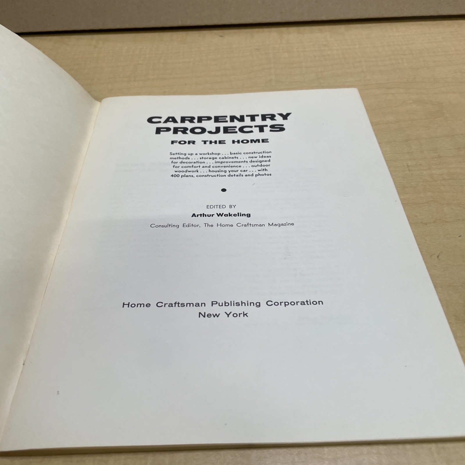 Vintage 1957 Carpentry Projects for the Home Home Craftsman Woodworking Pb