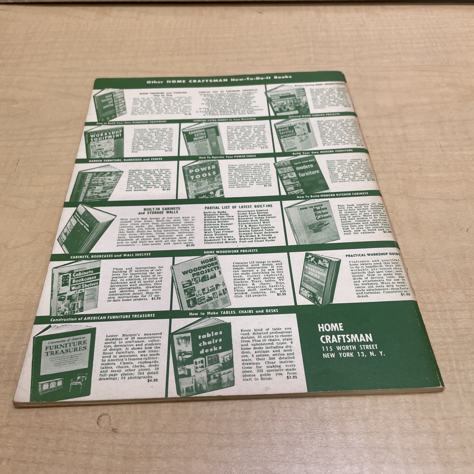 Vintage 1957 Carpentry Projects for the Home Home Craftsman Woodworking Pb