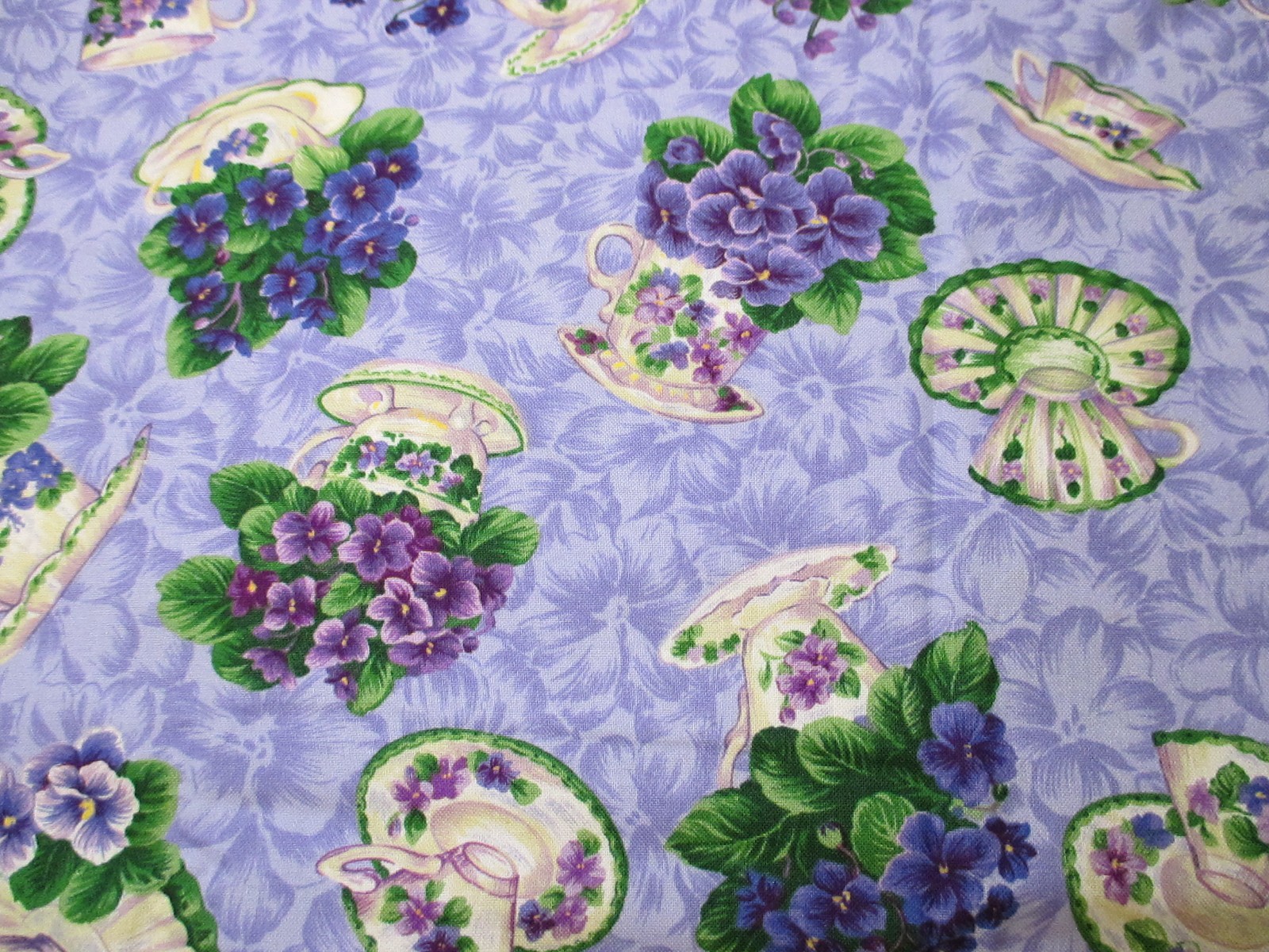 Flower of the Month Club February Violets Northcott Purlples Cotton 1yd x 44