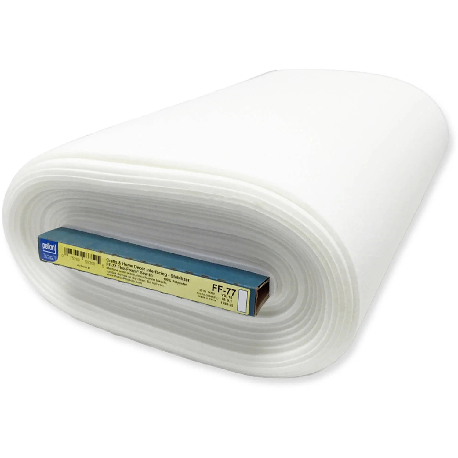 Pellon Flex Foam Fabric Cushion Stabilizer, off-White 20″ x 10 Yards by the Bolt