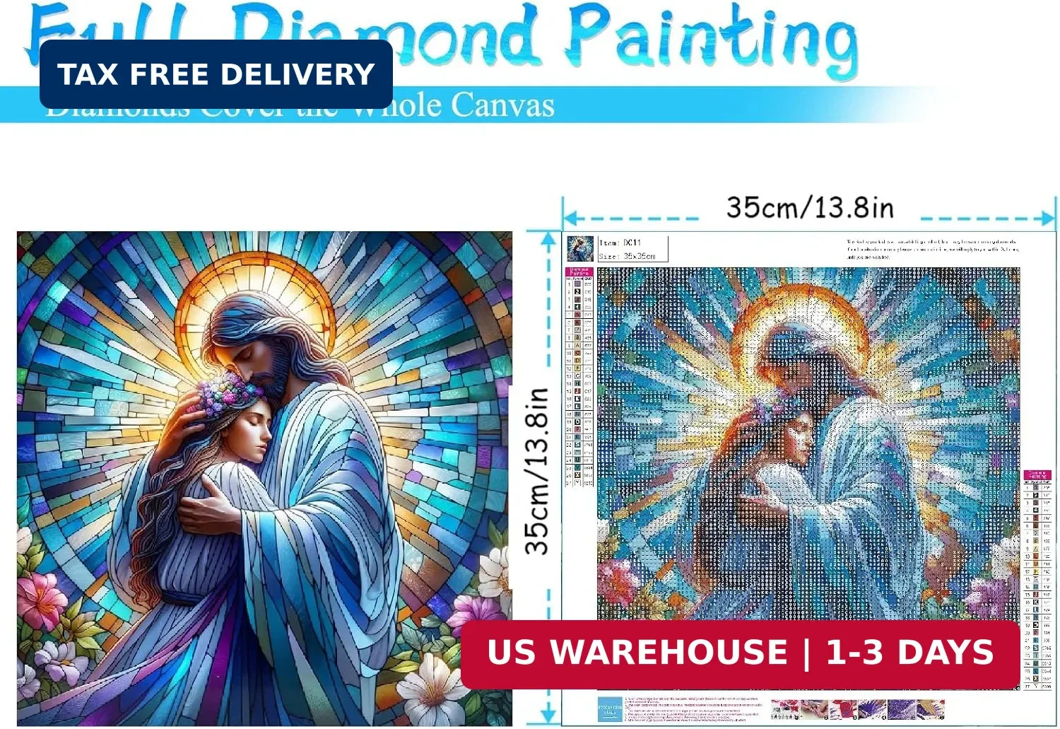 Diamond Art Kits for Adults Beginner, Jesus DIY Modern Diamond Painting Kits 5D