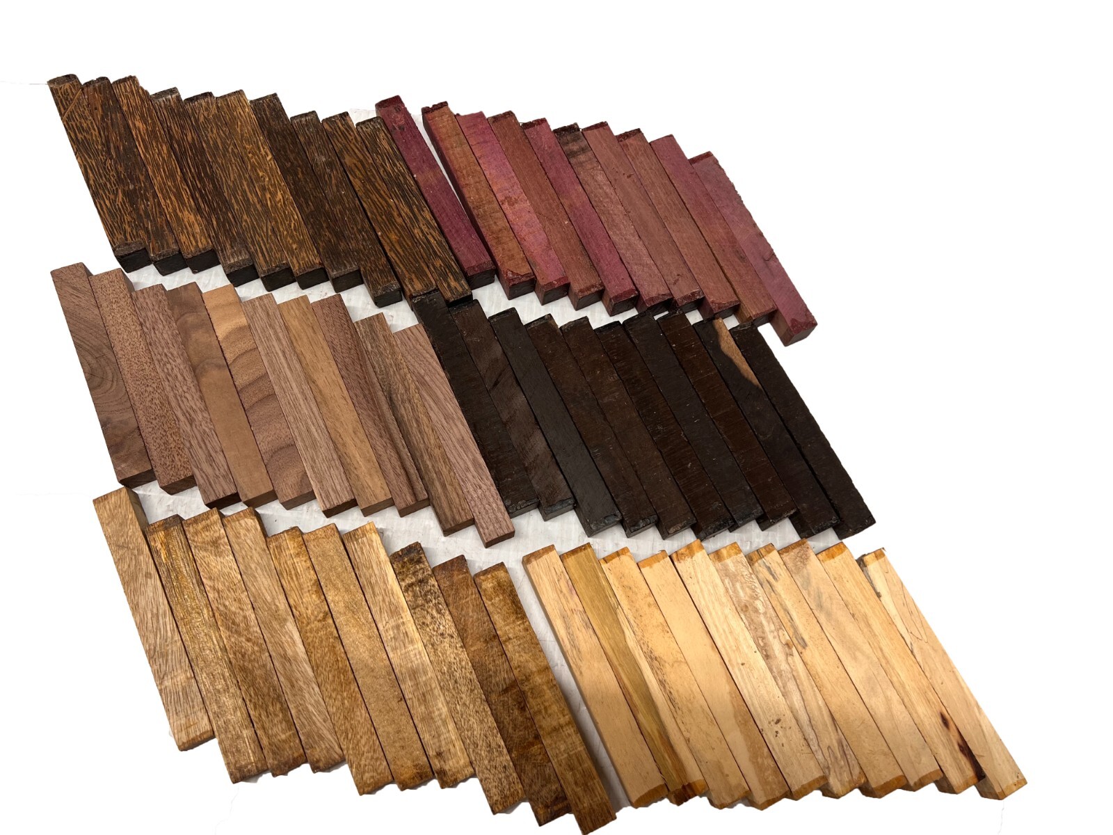 6 SPECIES, EXOTIC WOOD ZONE PACK OF 60 PEN BLANKS WOOD TURNING 3/4″ X 3/4″ X 6″