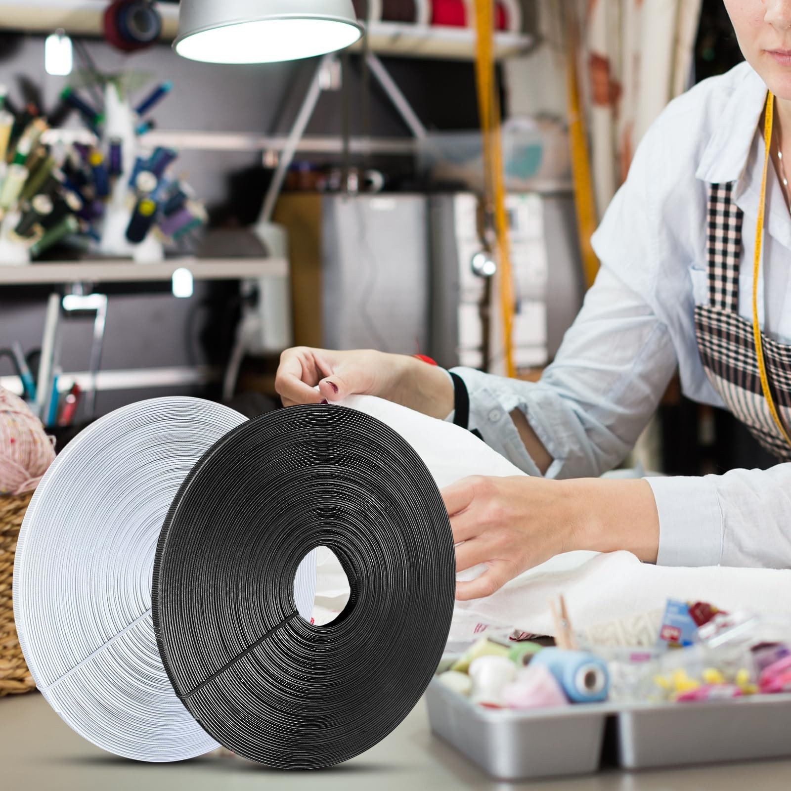 50 Yards Plastic Boning for Sewing, 6mm Sew-Through Low Density Corset Boning…