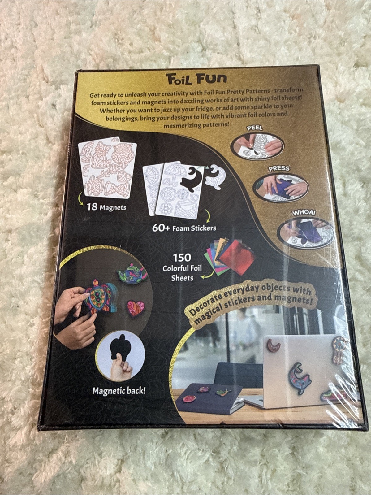 Foil Fun – Pretty Patterns, 18 DIY Magnets Mess-Free Art, Colorful Creative P…