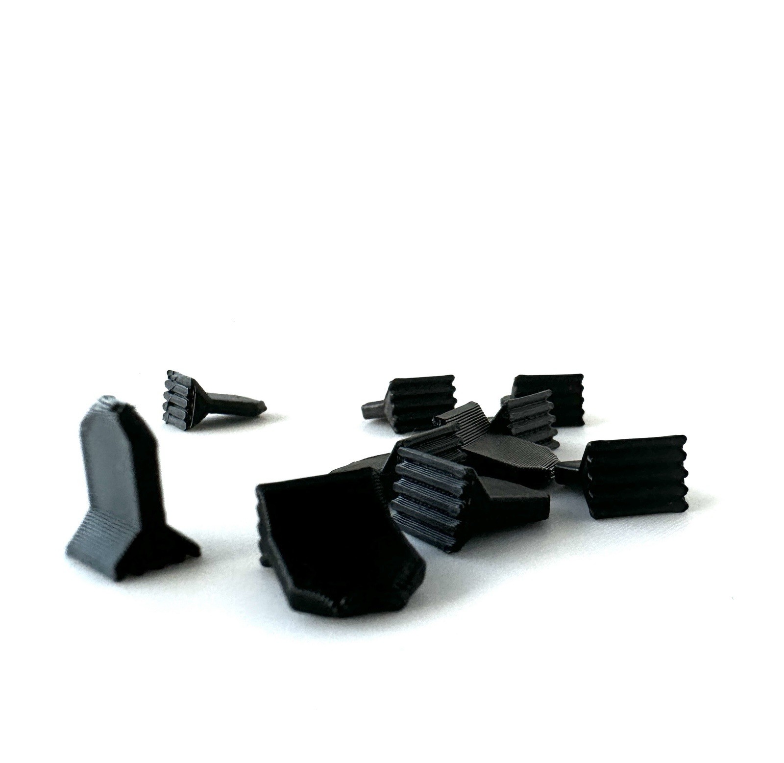 10x Black Glue-On Plastic Grip Pull Tabs Black Grip Tabs for DIY Craft Projects