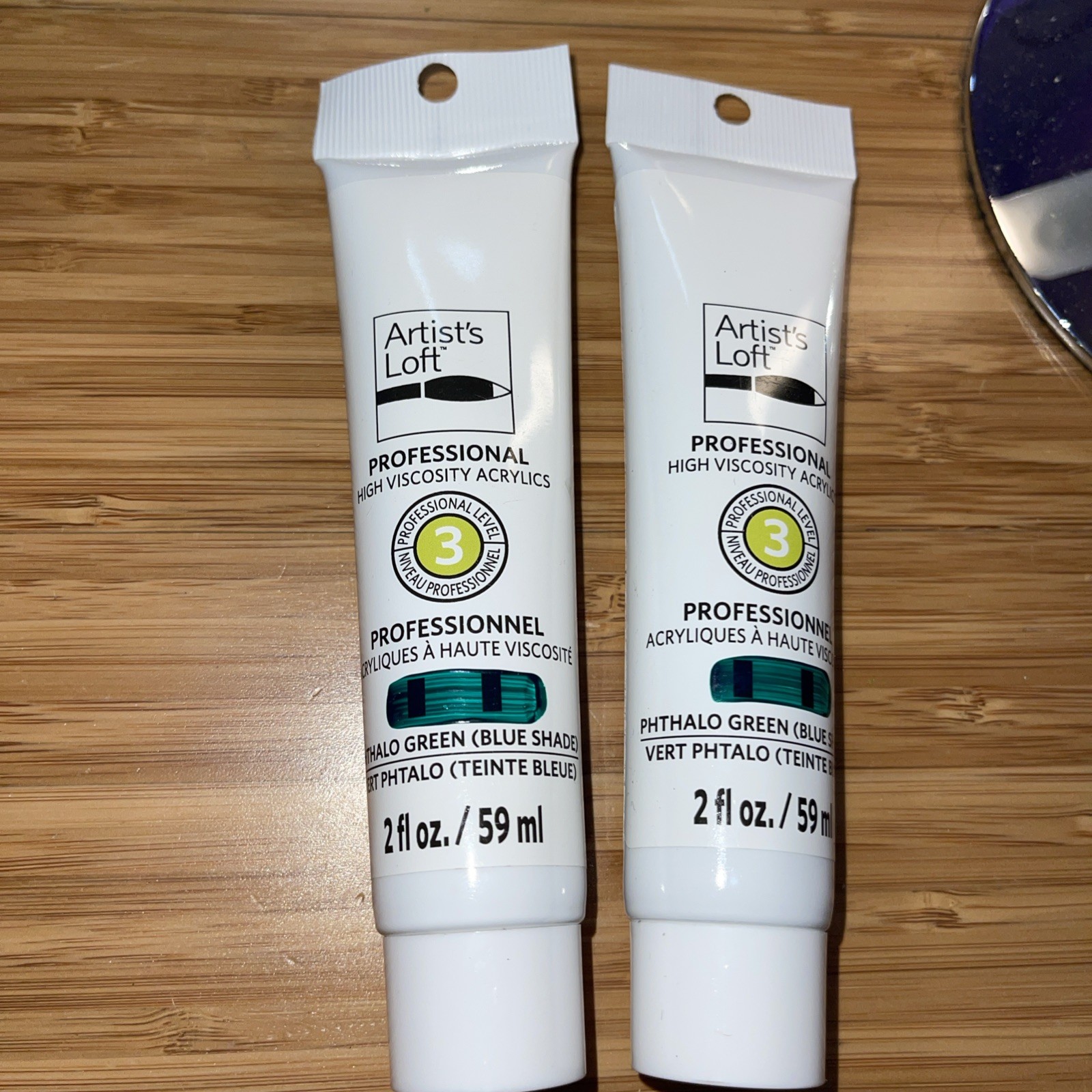 2x High Viscosity Acrylic Paint Level 3 Artist’s Loft Phtalo Green Blue Shade
