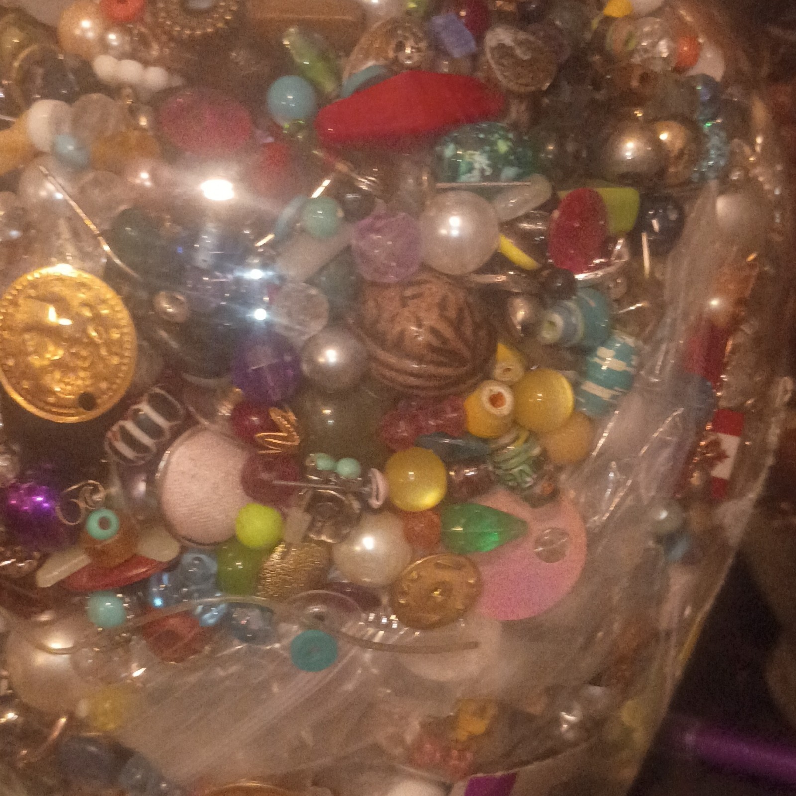 Mixed Multicolor Jewelry Making Beads & Findings Lot, Mixed Size/Style/Shape