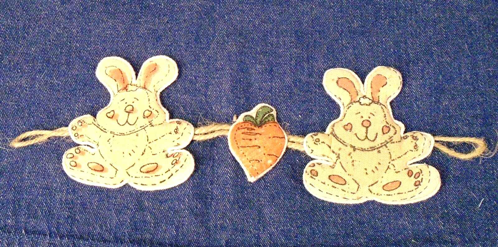 Set 7 Bunny & Carrot Small Muslin Garlands Homeland Collection Craft 10 x 2.5″