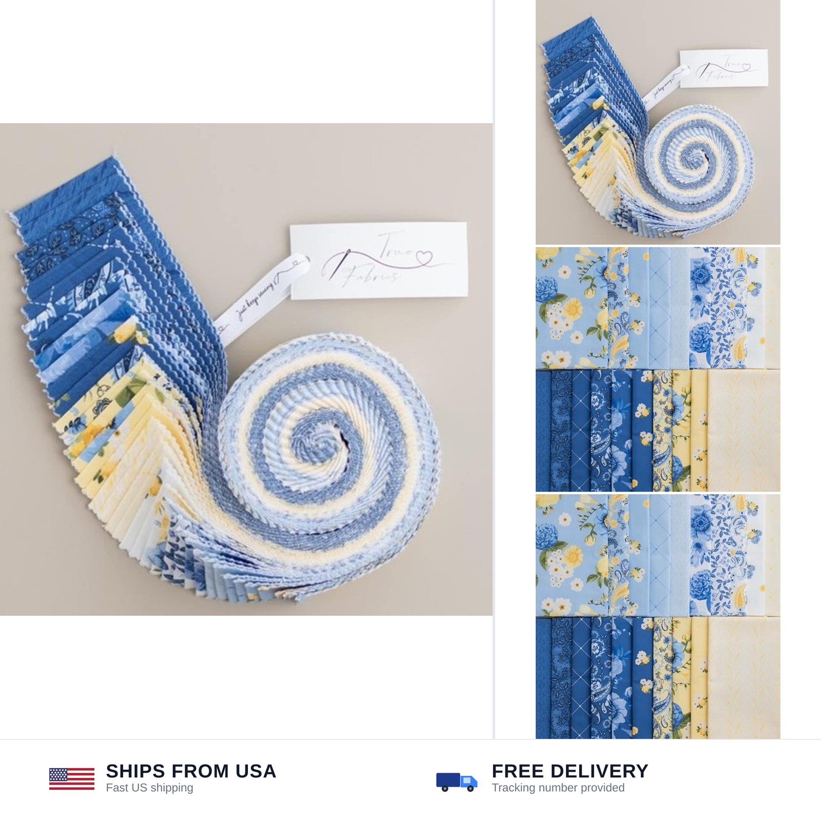 True Fabrics 2.5″ Strips Jelly Roll (Sunshine Blooms)