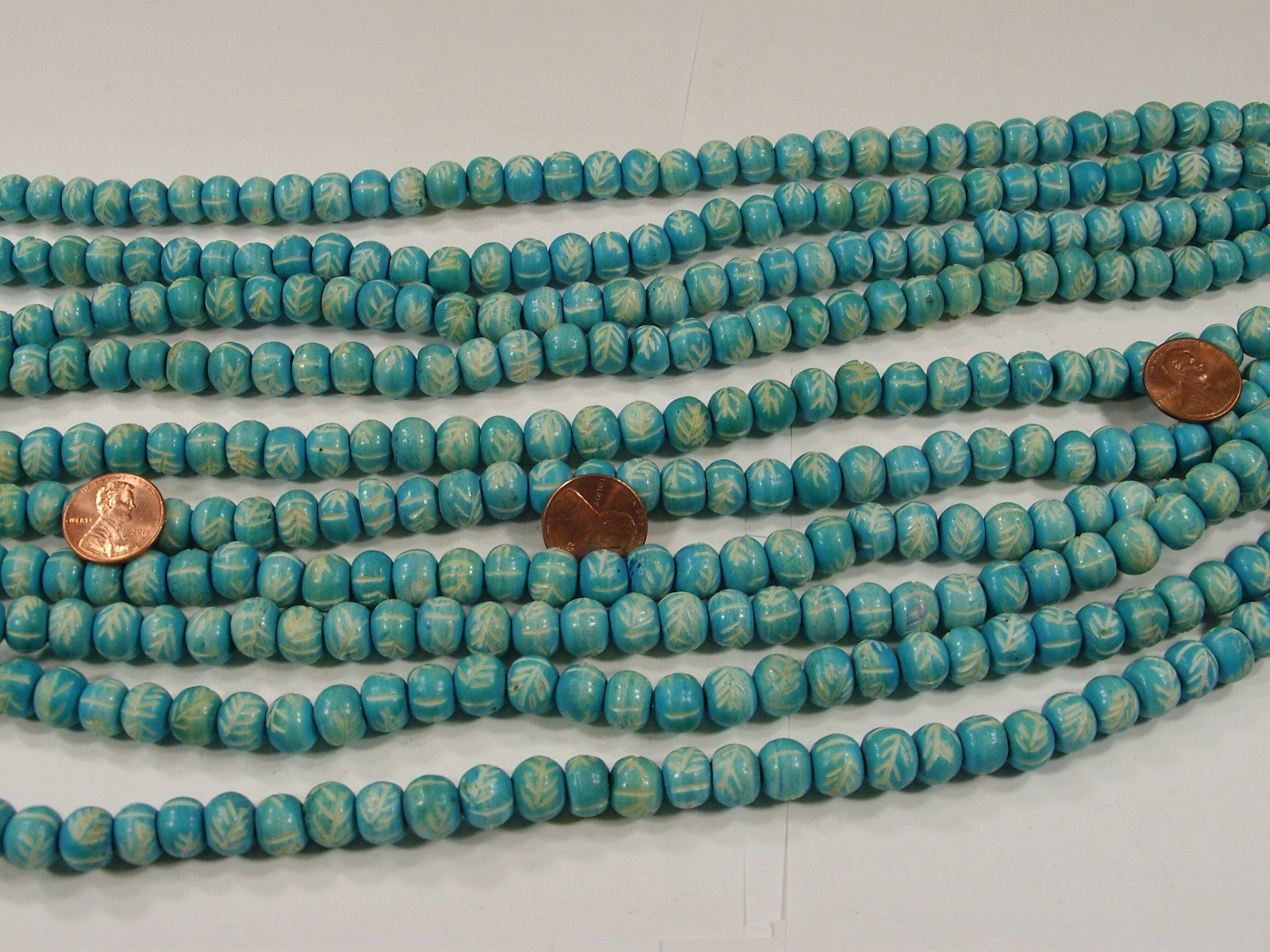 10 Strands 15″ (8mm x 10mm) India Handmade Water Buffalo Bone Beads (QBQ-6) ⭐