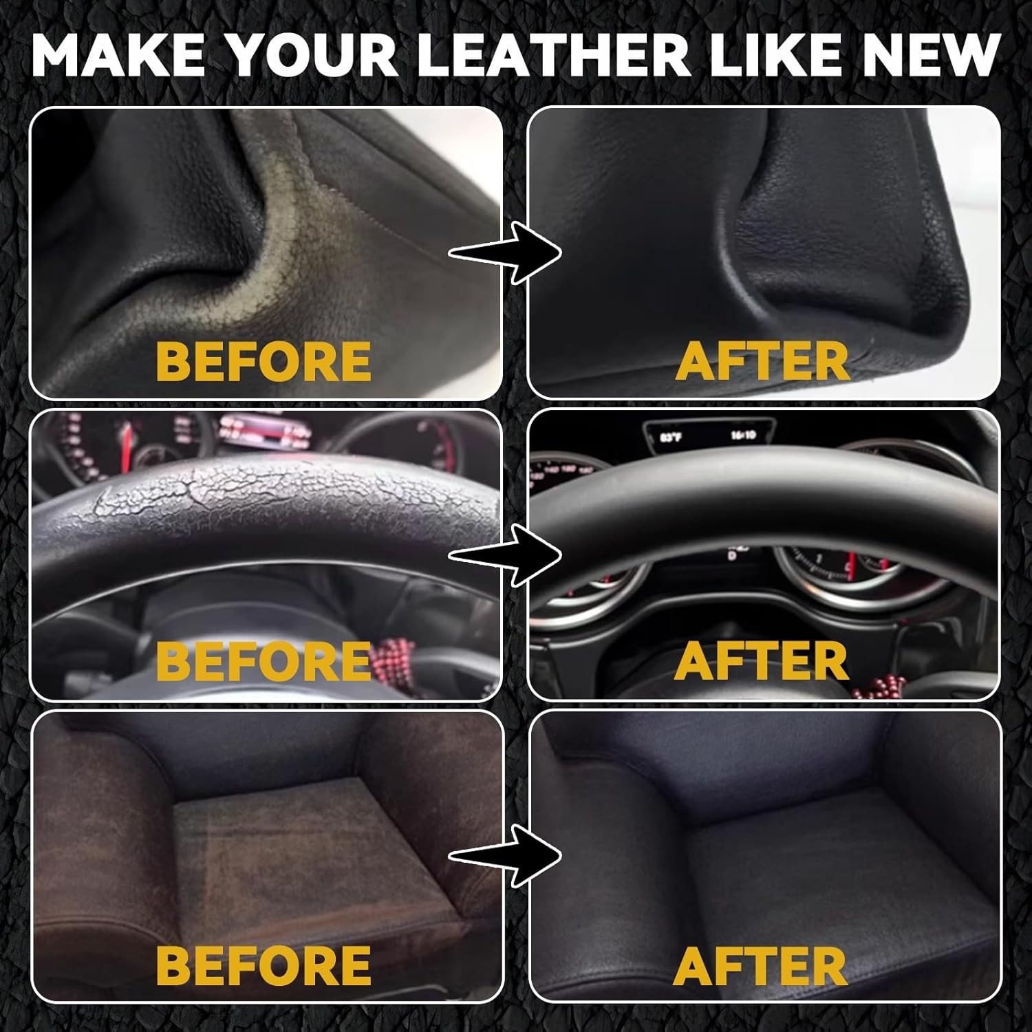 Black Leather Repair Kit for Furniture, Leather Seat Repair Kit for Cars, Easily