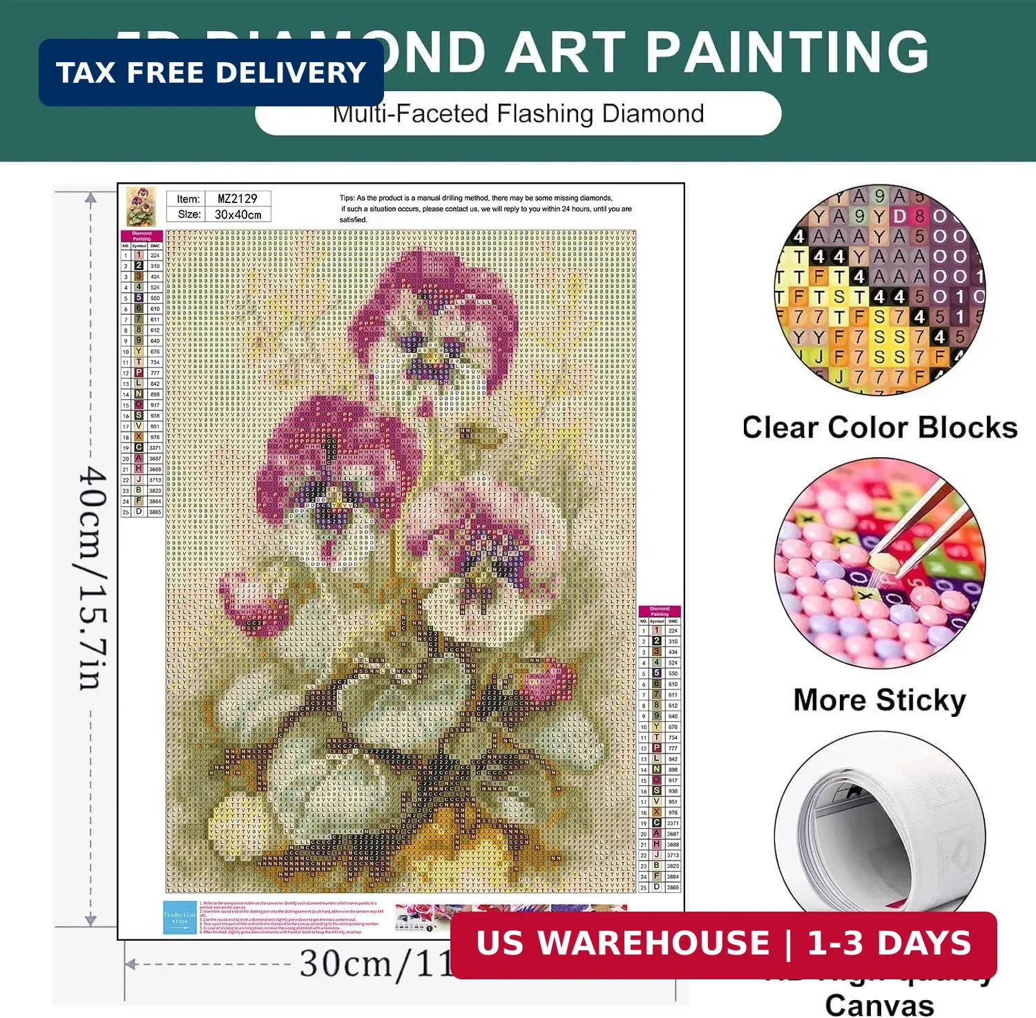 Paint by Numbers Kit for Adults Beginner,Pansies Adult Paint by Number Kits on