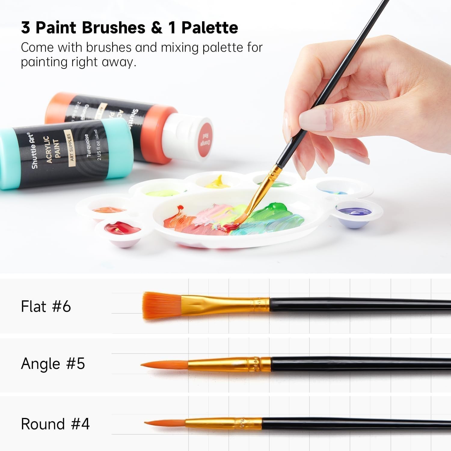 Acrylic Paint, 25 Colors Acrylic Paint Set, 2oz/60ml Bottles, Rich Pigments P…