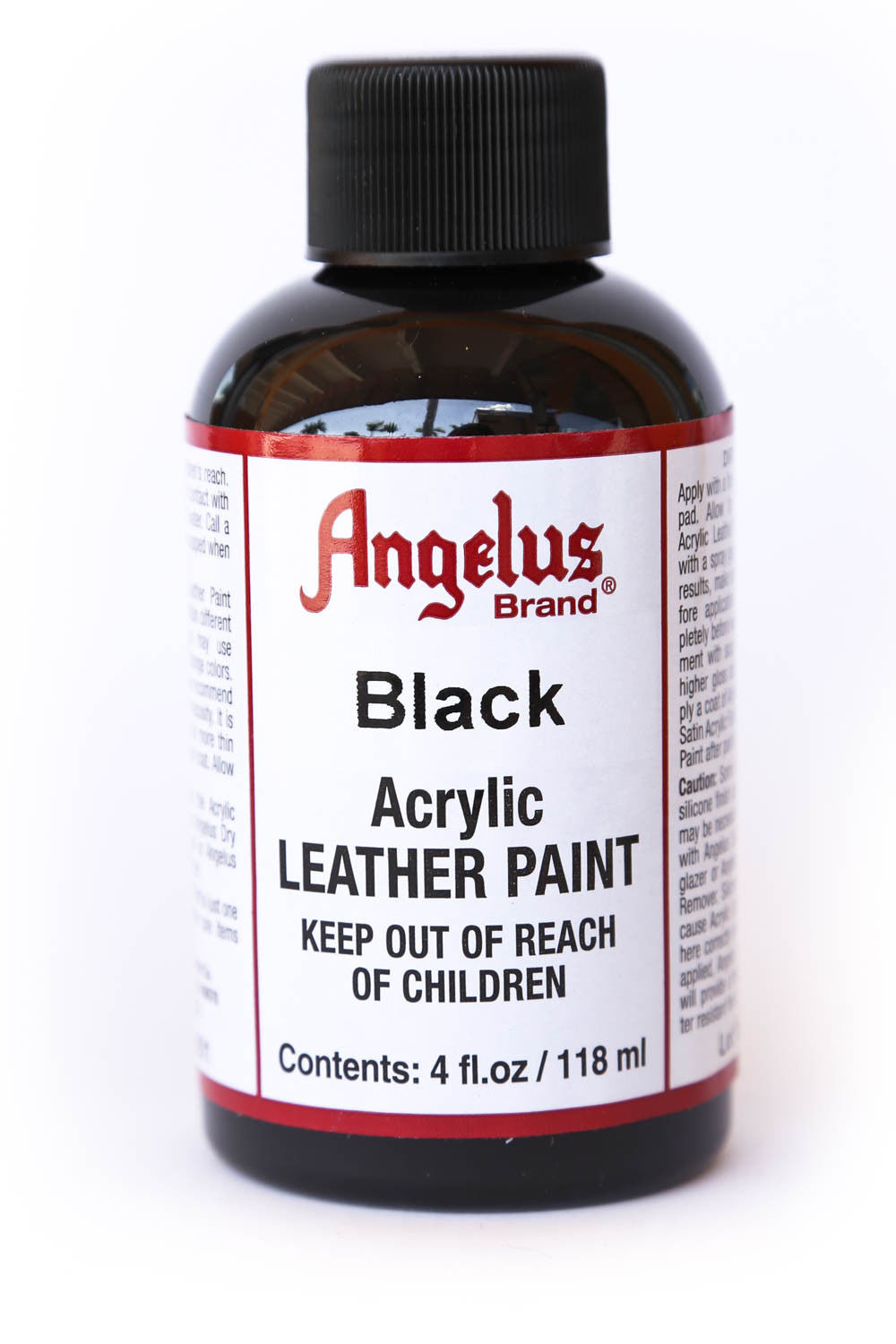 Angelus Brand Acrylic Leather Paint Waterproof Black – 4.oz