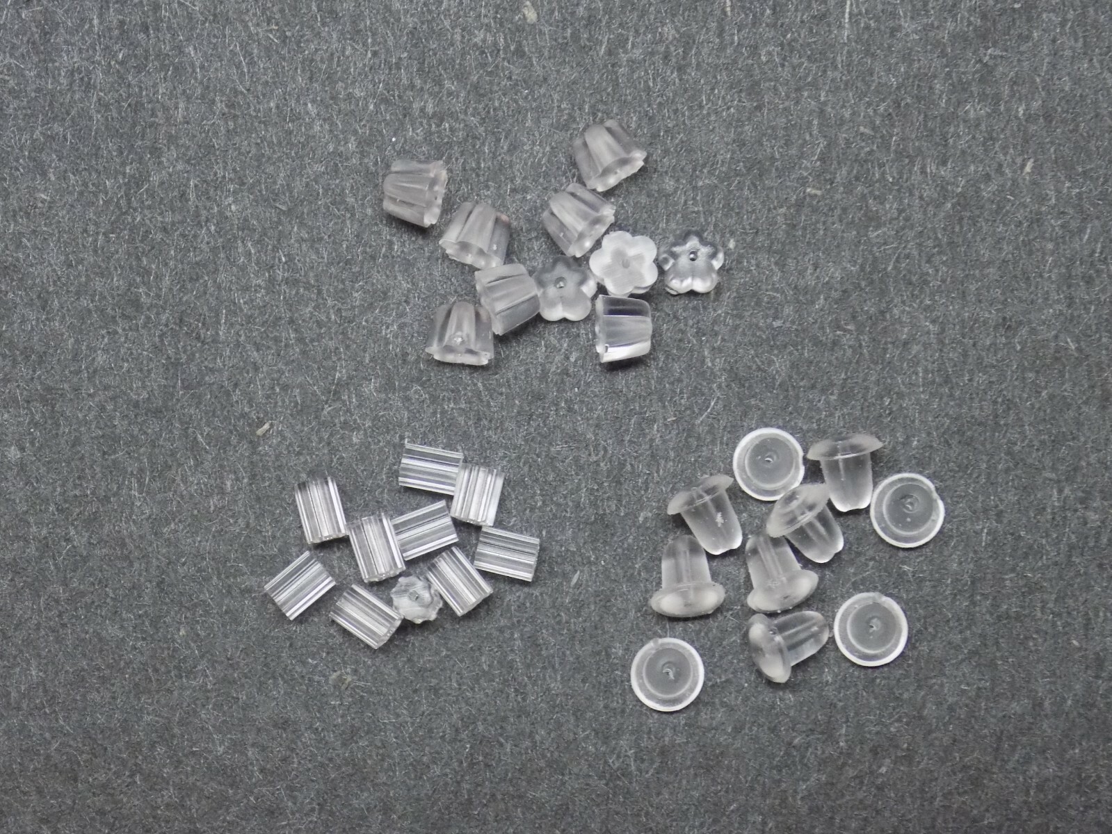 30ct Three types, Soft Clear Silicone Earring Backs Stoppers – US Seller