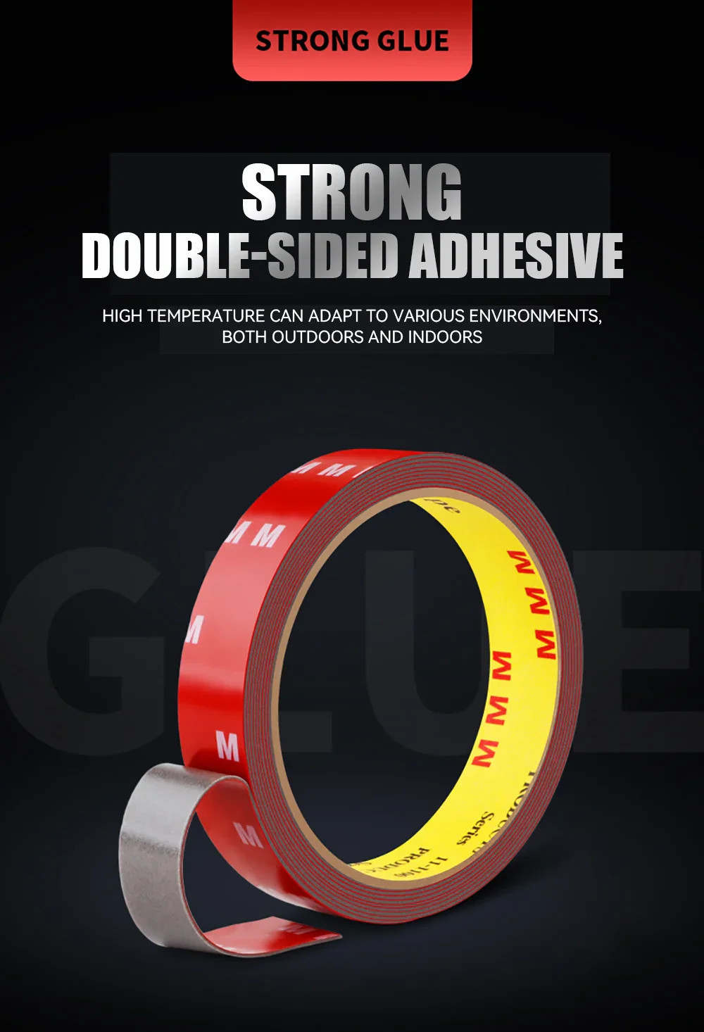 Acrylic Foam Double Sided Tape Heavy Duty Mounting Adhesive Waterproof 3-33M