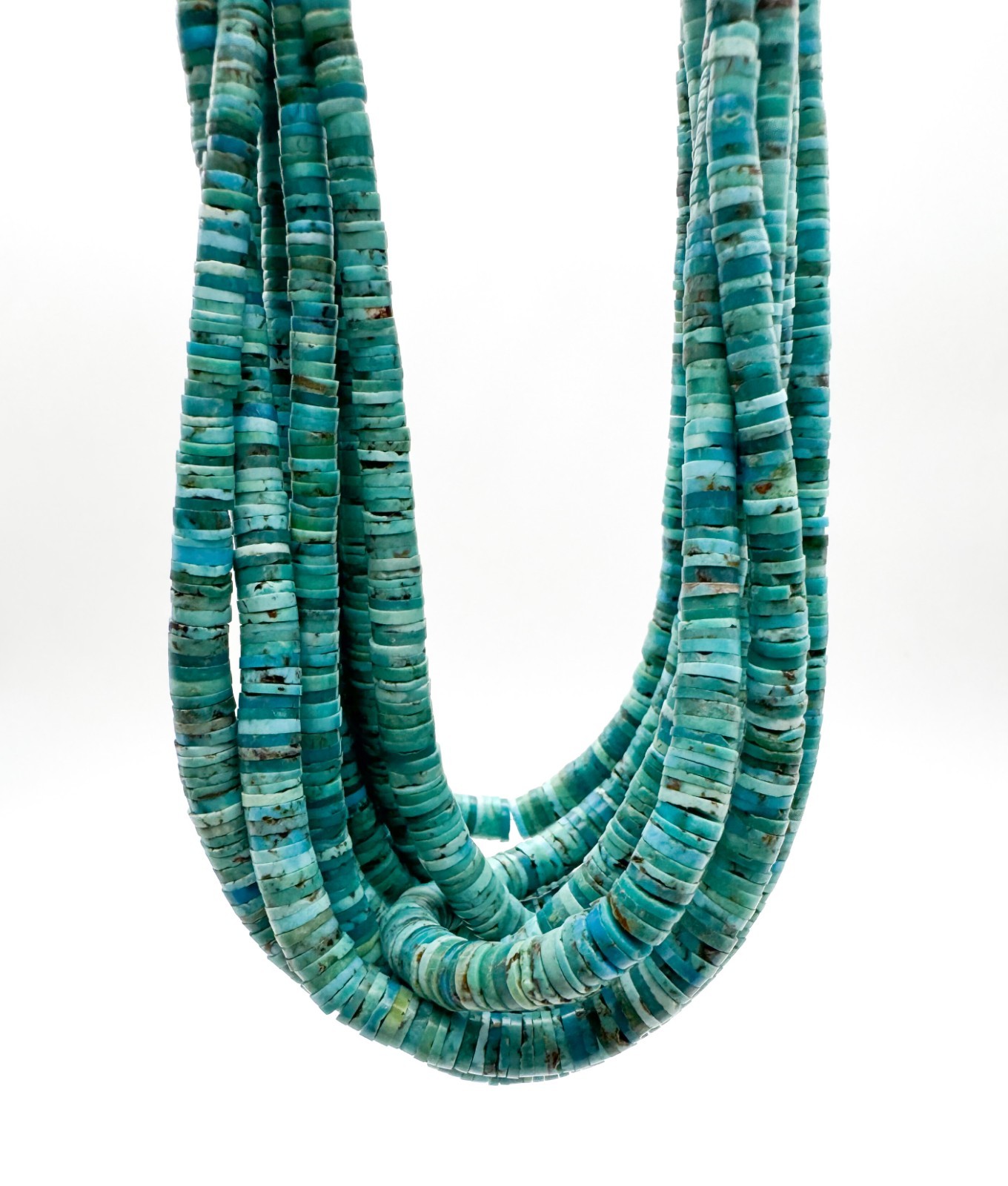 Natural Blue Arizona Kingman Turquoise Heishi Beads: Graduated Gemstone – PGS237