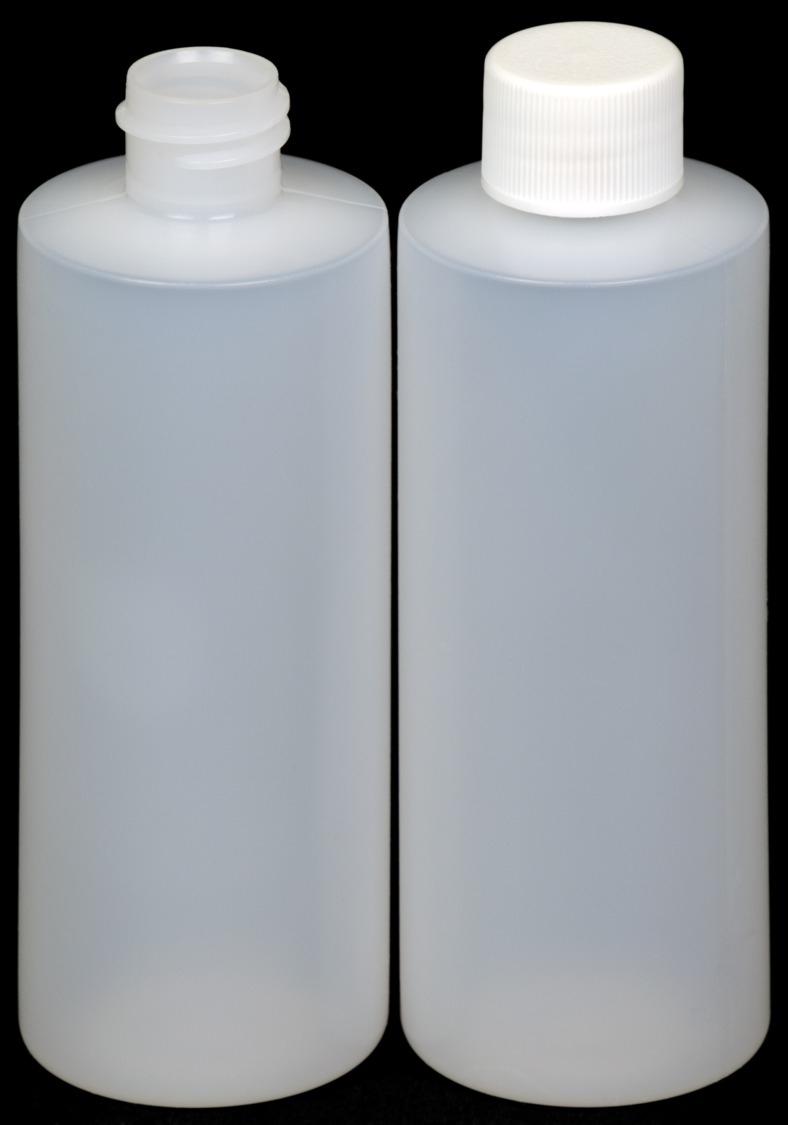 Plastic Bottle (HDPE) w/White Lid, 4-oz. 20-Pack, New