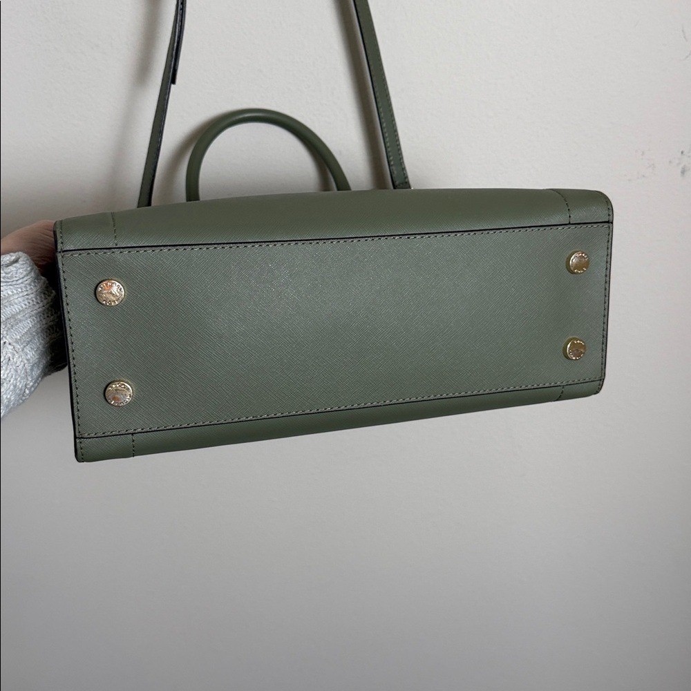 Michael Kors Rayne Saffiano Leather Satchel Olive Green