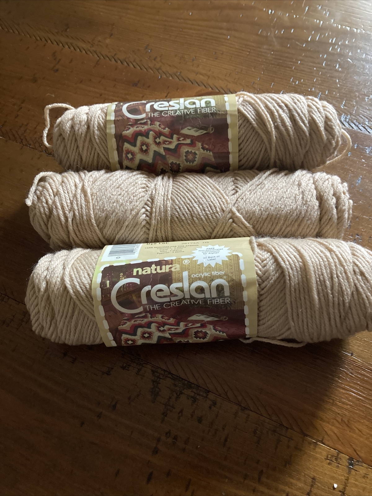 Creslan Acrylic Yarn 3 Pack Beige 9 Oz Total