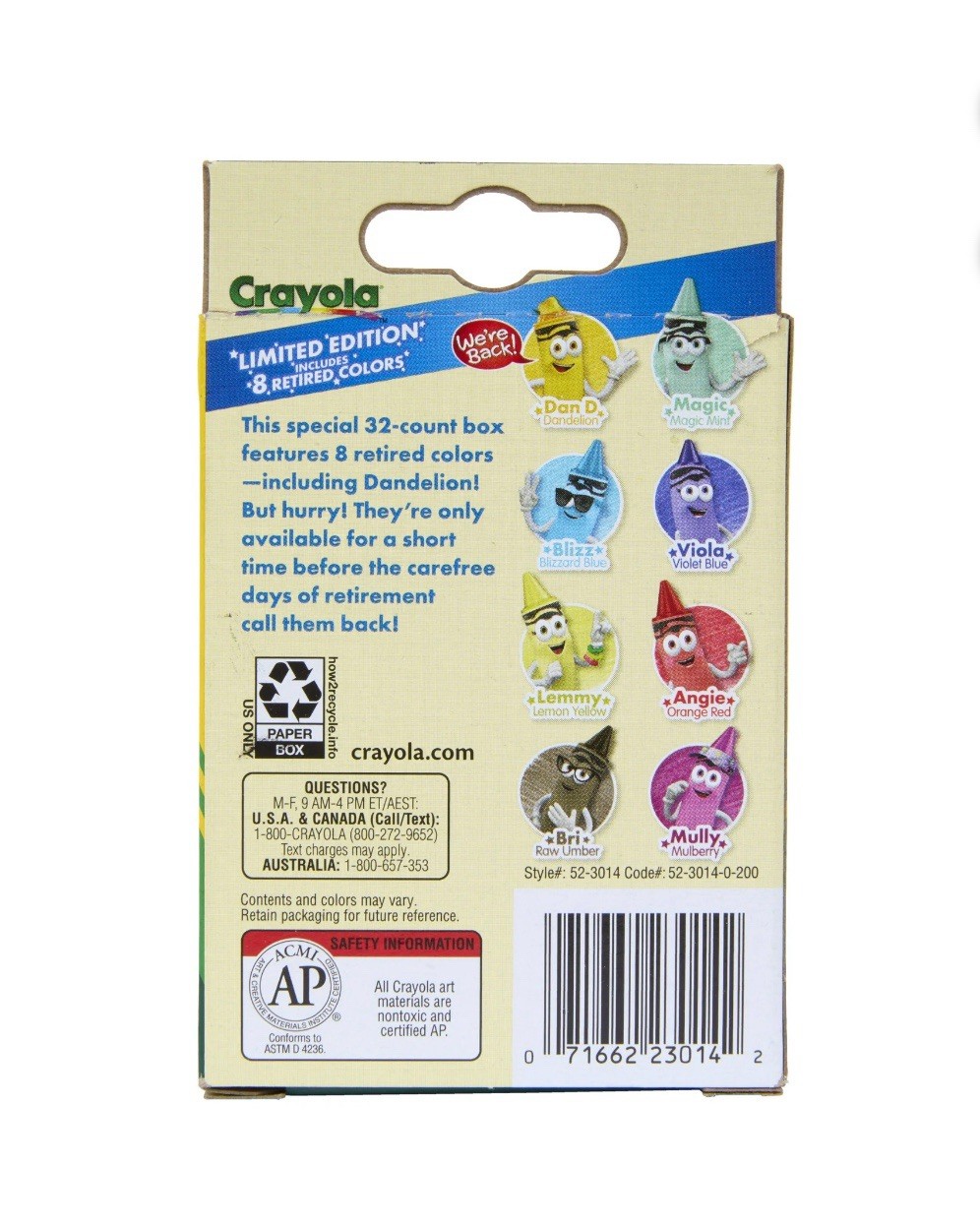 32-Pack CRAYOLA Crayons with 8 Retired Colors Non-Toxic | 2025 Limited Edition