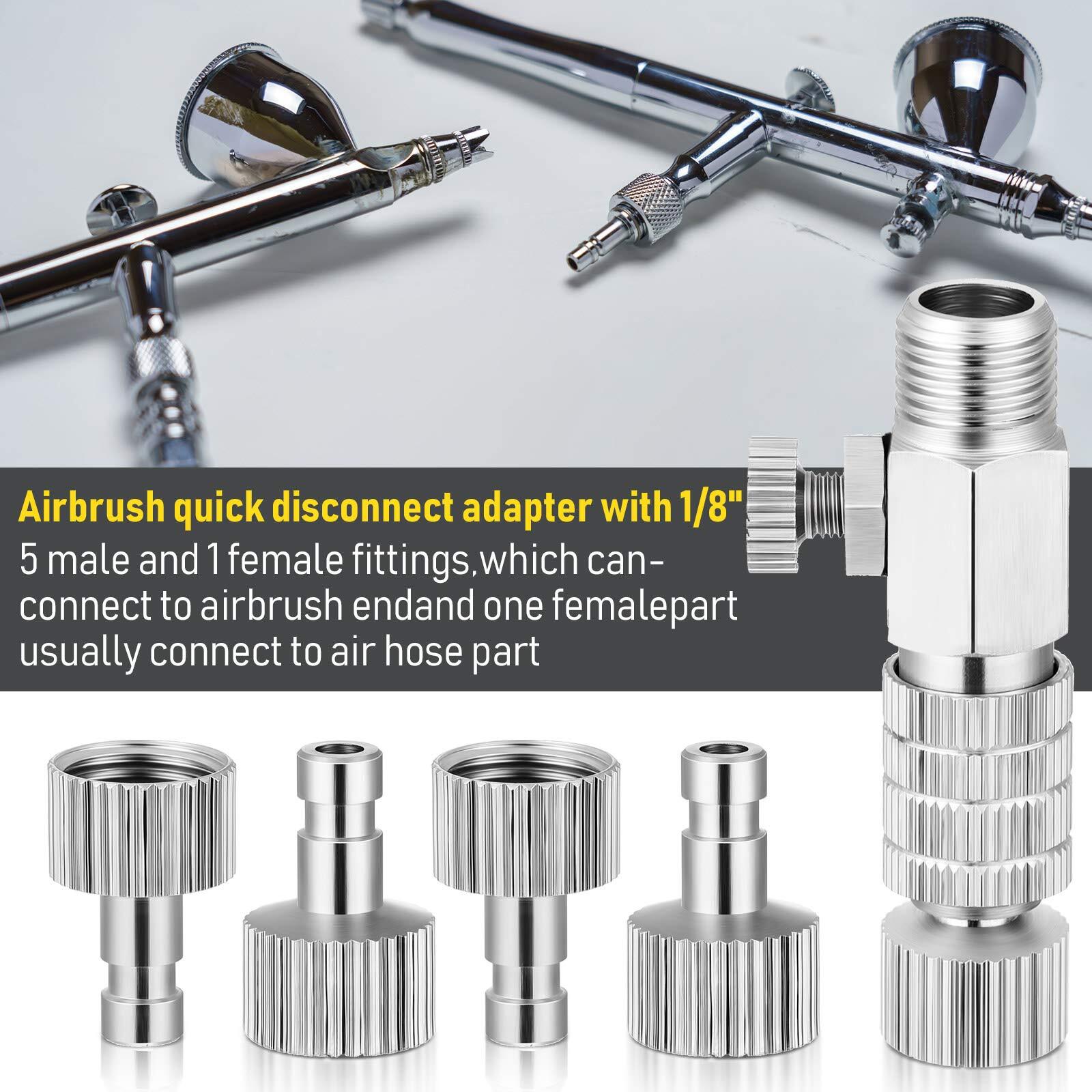 5 Pcs Airbrush Quick Disconnect Coupler Release Fitting Adapter Kit 1/8 Inch