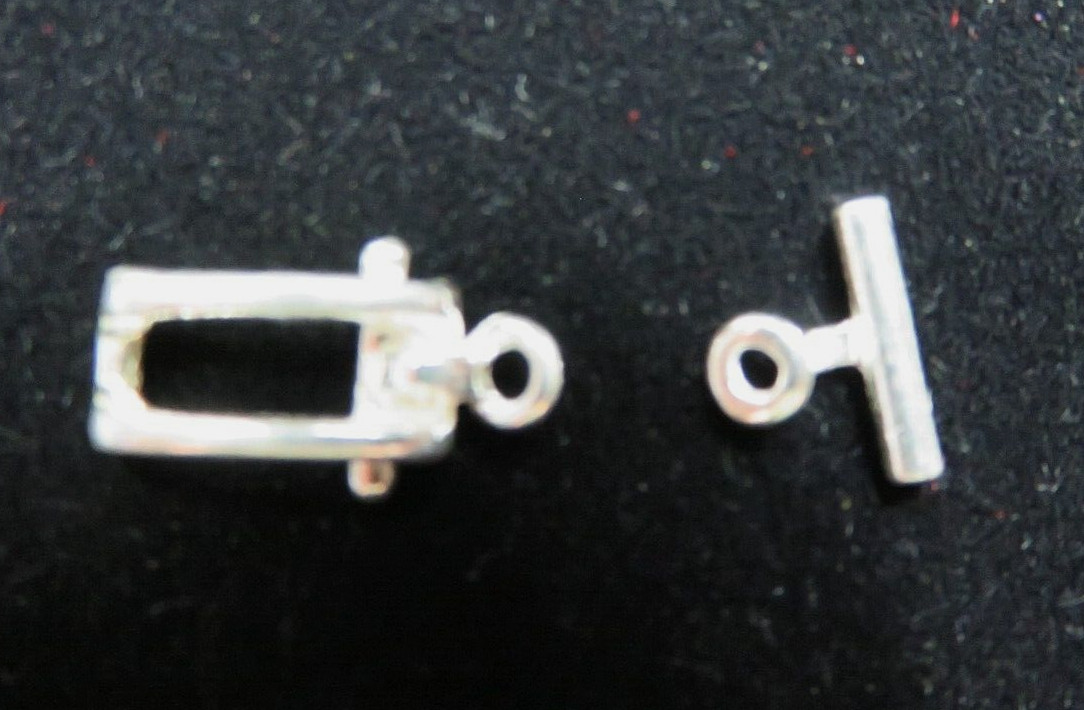 SMALL CURVED RECTANGLE ~ 12x9mm TOGGLE CLASP ~ STERLING SILVER ~ 925