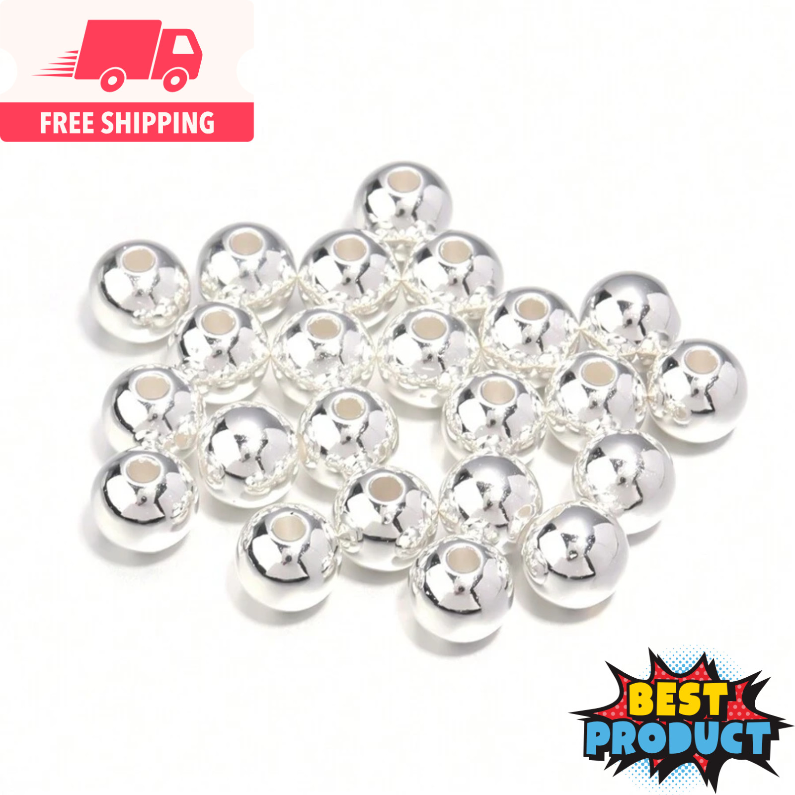 1000x Faux Pearl Beads Colorful Straight Hole 3-10mm Beads for Making Jewellery
