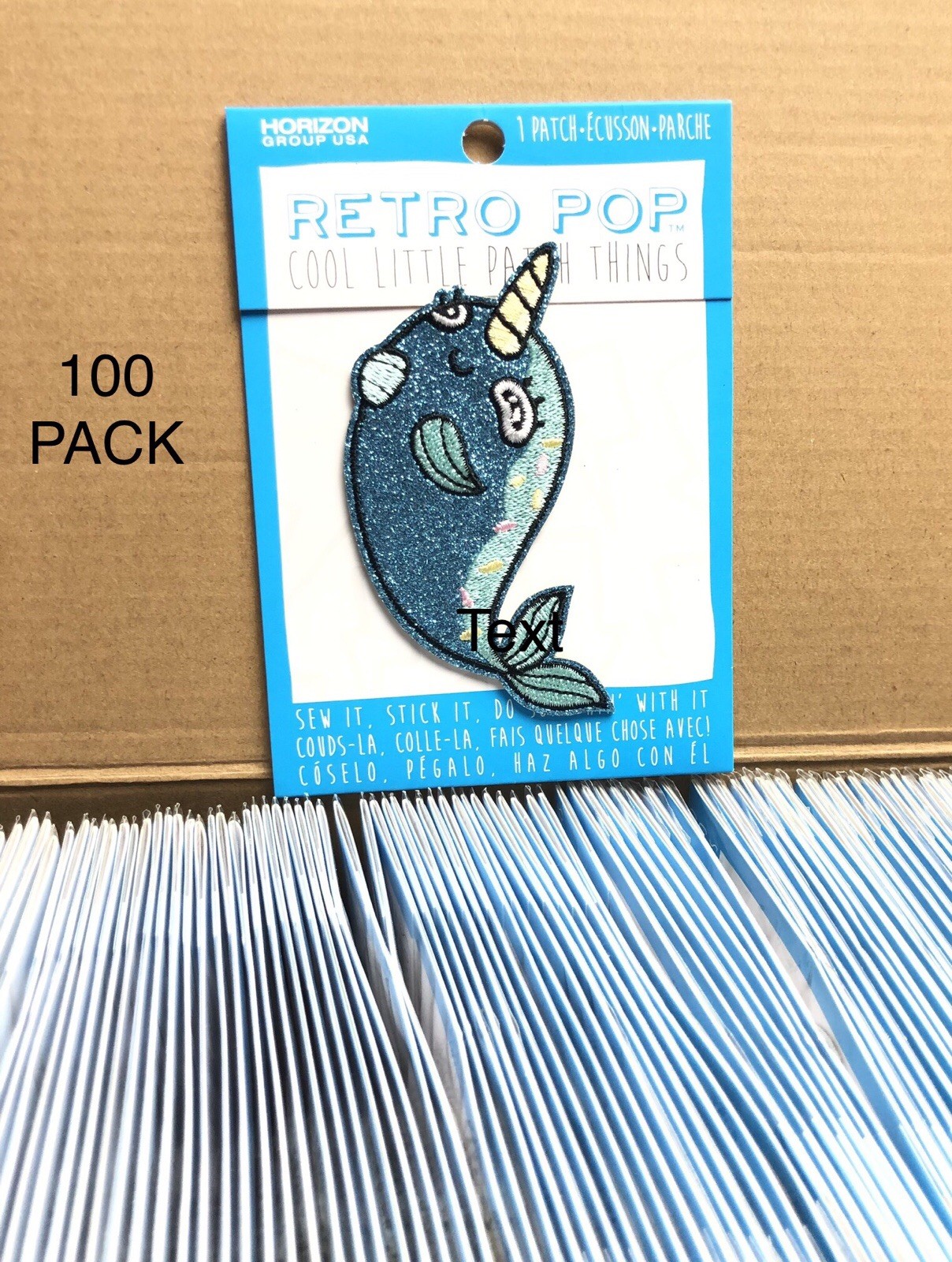 100 PACK Retro Pop Cool Little Things Narwhal Patch Sew or Stick Embroidered