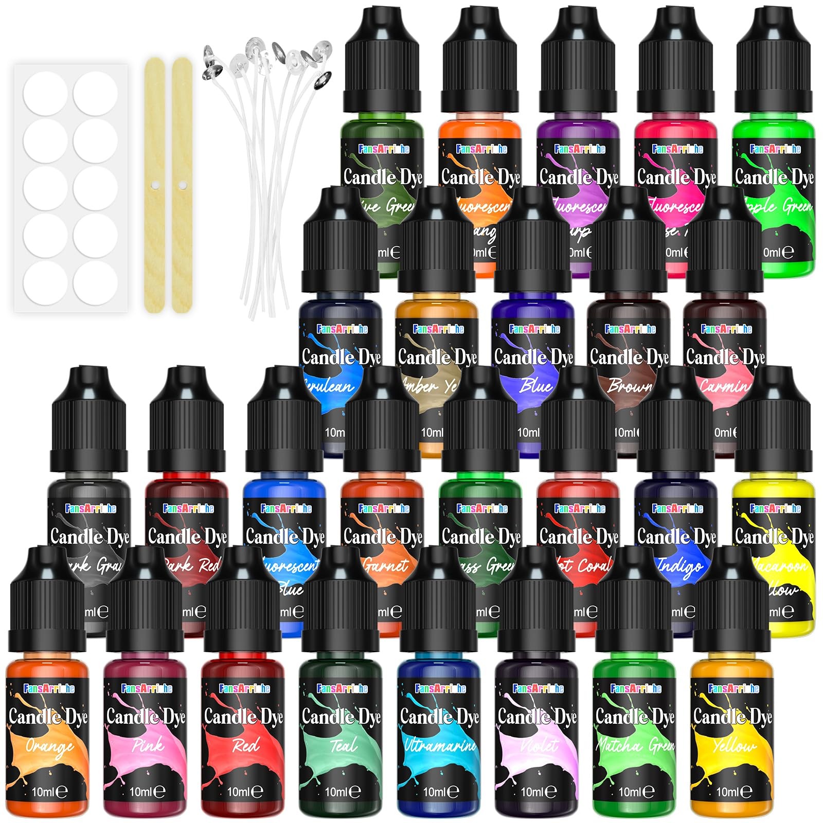 FansArriche Candle dye – 26 Colors Liquid Oil-Based for 26