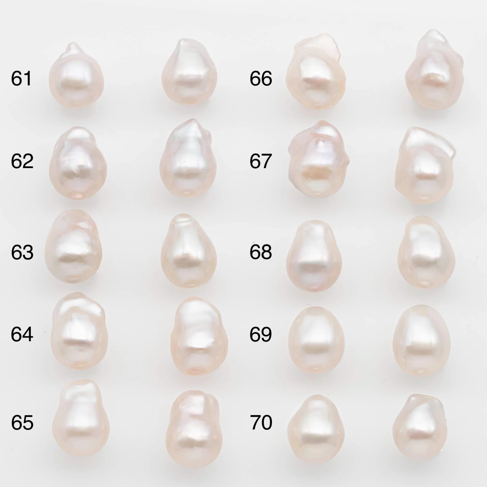 10-12mm Small Size – White Baroque Pearl Matching Pair, High Luster Freshwater