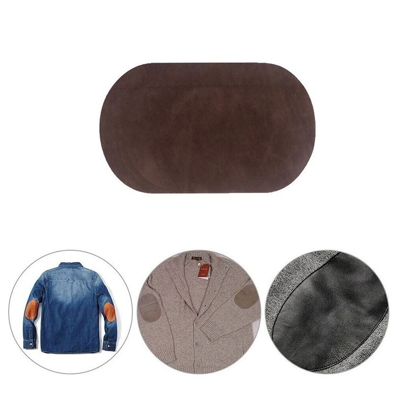 Suede Leather Iron on Oval Elbow Knee Patches DIY Repair Sewing Applique