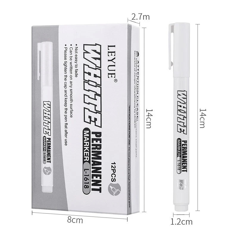 3pcs White Waterproof Permanent Paint Marker Pens for Metal Wood Fabric