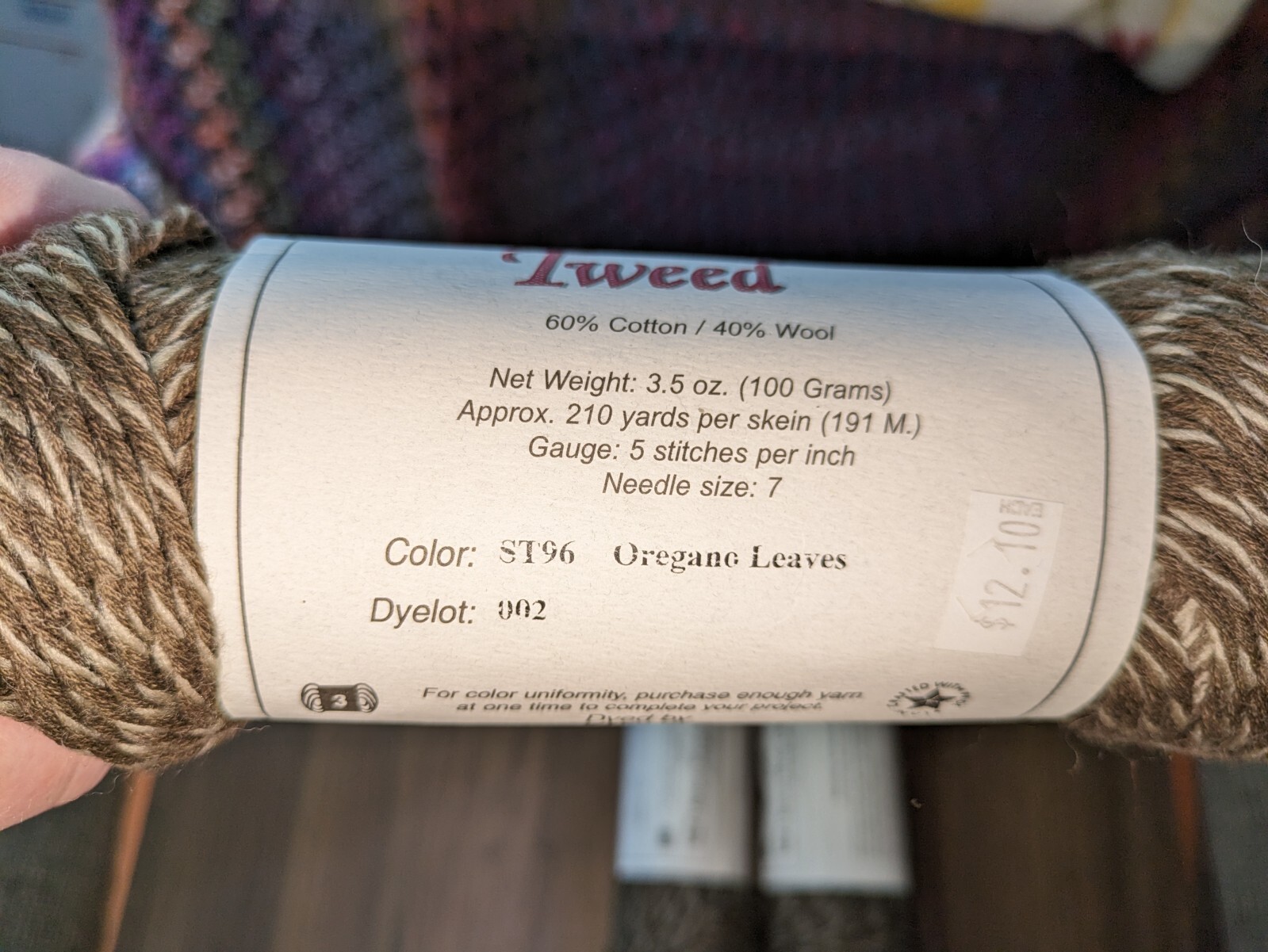 Serendipity Tweed Oregano Leaves Wool Blend 3 Skeins 100g 210yds