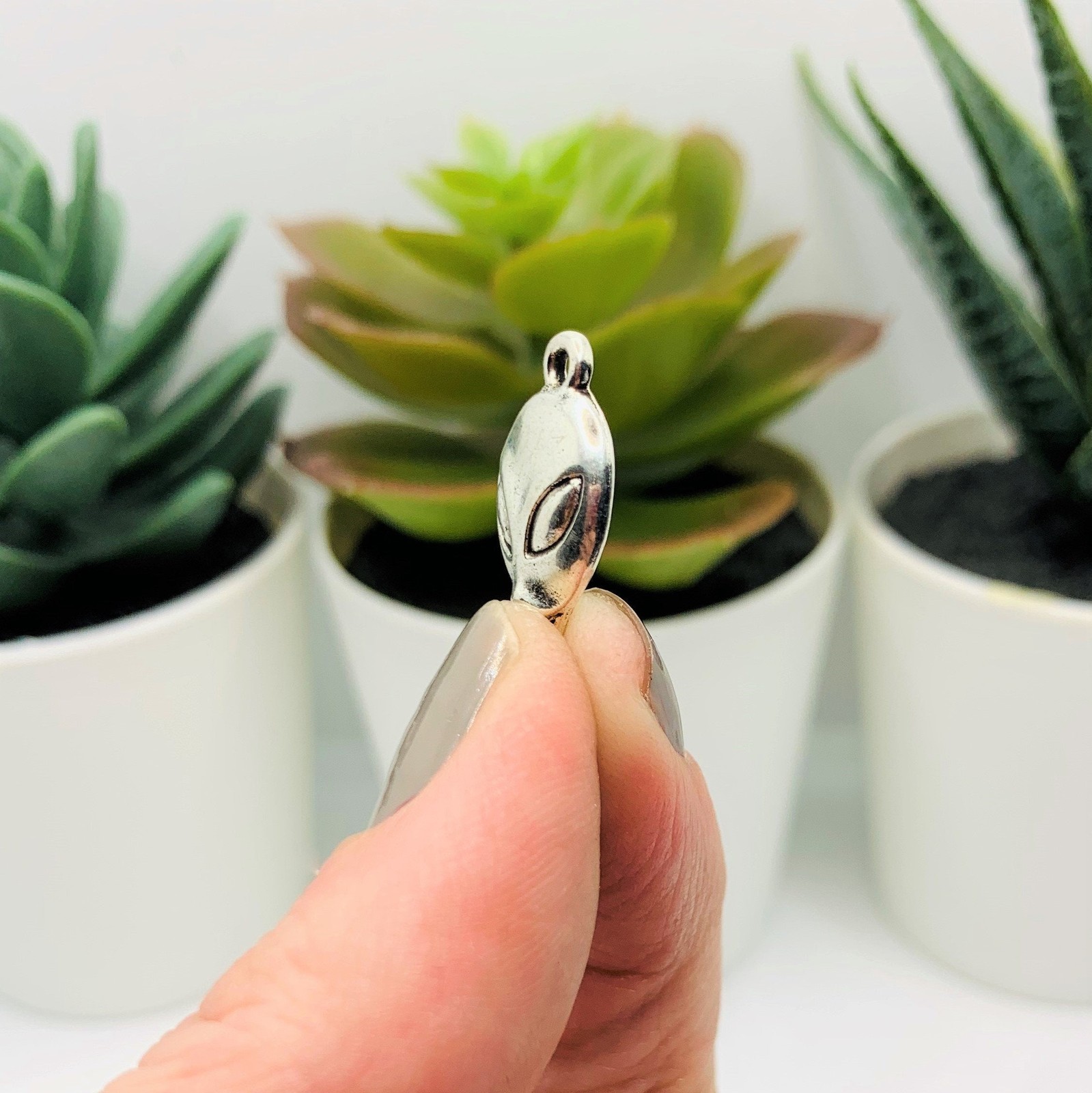 Silver Alien Face UFO Charms, 19x11mm – US Seller