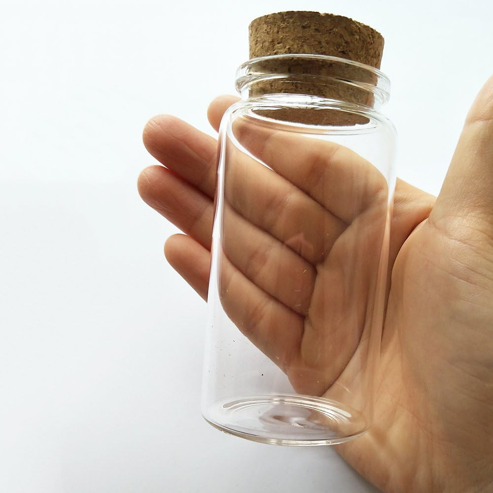 3Pcs 100Ml Small Glass Bottles Vials Jars Glass with Cork Stopper Storage Bottle