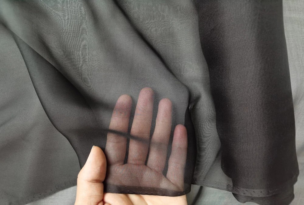 55” Wide Plain Mulberry Pure Silk Chiffon Fabric By the Yard Flowy Wedding Silk