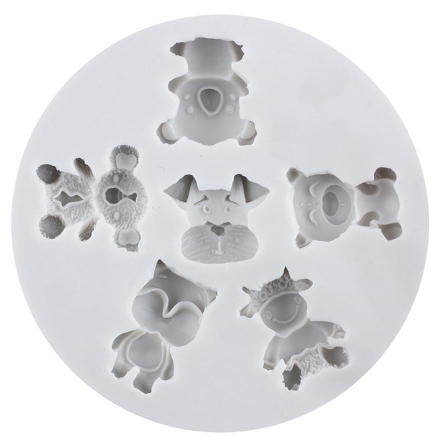 Animal Polymer Clay Mold Hedgehog Deer Bear Pig Squirrel Fox Owl Koala Silicone